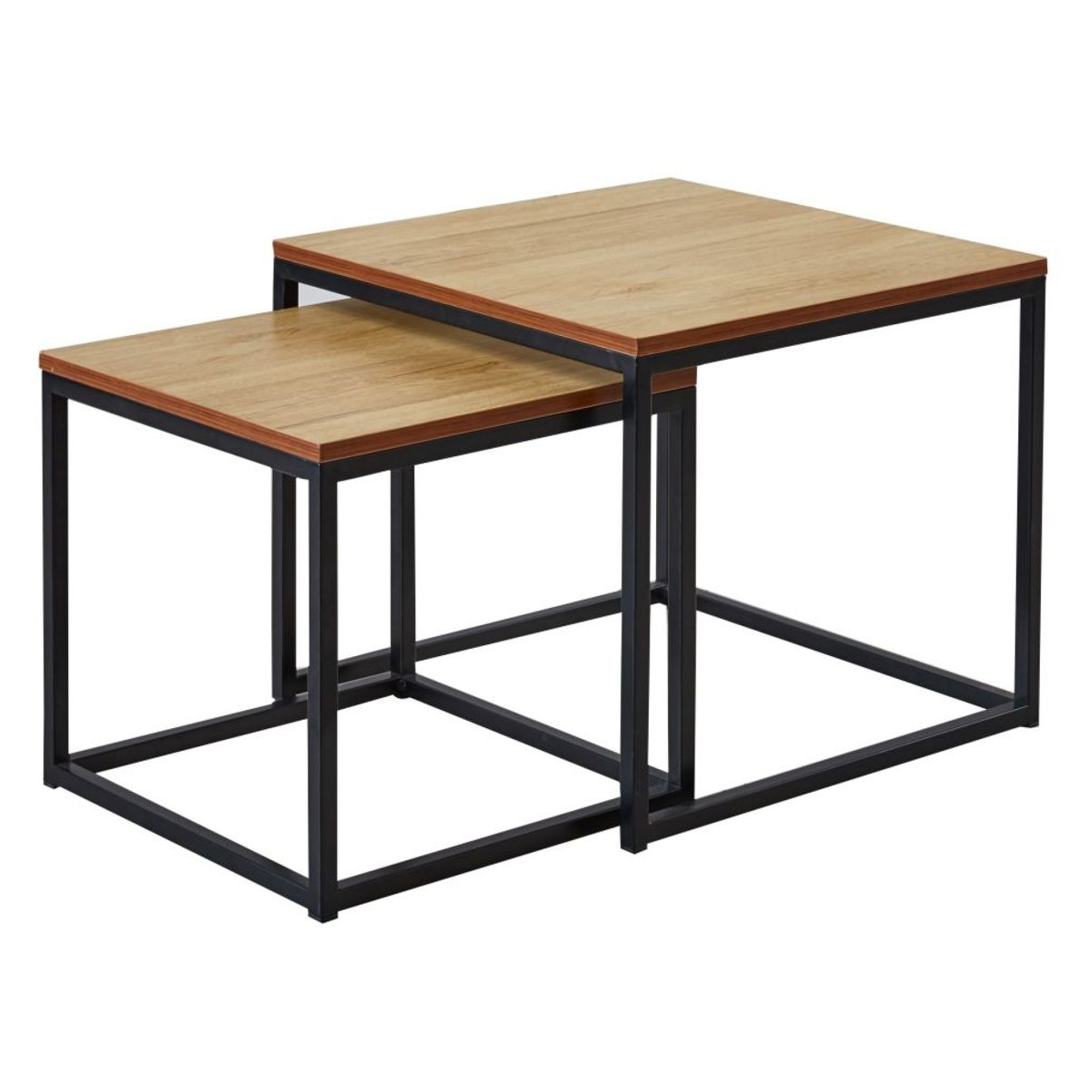 Set med Sidobord Ellison Natur Ek 50x50 cm & 40x40 cm