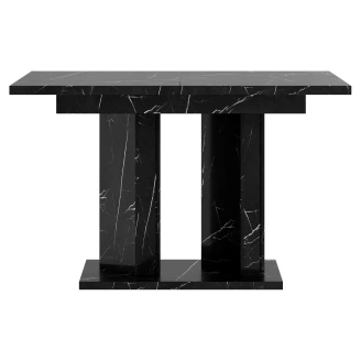 Matbord <strong>Fenton</strong>  Vit, Svart Marmor 120-180x80 cm