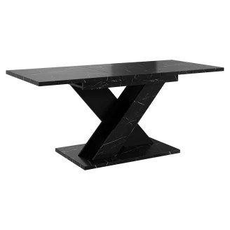 Matbord <strong>Benton</strong>  Vit, Svart Marmor 140-180x80 cm