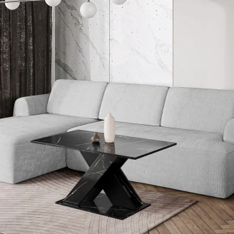 Soffbord <strong>Benton</strong>  Vit, Svart Marmor 110x60 cm