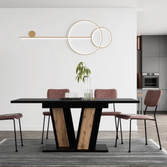 Matbord <strong>Alton</strong>  Svart, Trä 140-180x80 cm