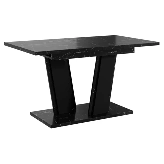 Matbord <strong>Alton</strong>  Vit, Svart Marmor 120-160x80 cm