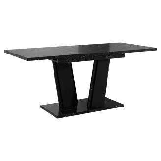 Matbord <strong>Alton</strong>  Vit, Svart Marmor 140-180x80 cm