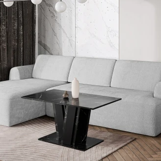 Soffbord <strong>Alton</strong>  Vit, Svart Marmor 100x60 cm