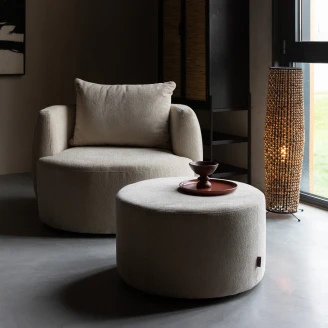 Dutchbone Sittpuff <strong>Rocca</strong>  Beige