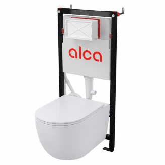 Badrumspaket Toalett <strong>Klar</strong>  Vit Blank med WC-fixtur Alca med Bidéfunktion