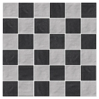 Mosaik Klinker <strong>Ashbury</strong>  Ljusgrå-Svart Matt 30x30 (5x5) cm