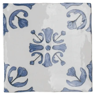 Pissano Kakel <strong>Darro</strong>  Corcega Vit-Blå Blank 13x13 cm