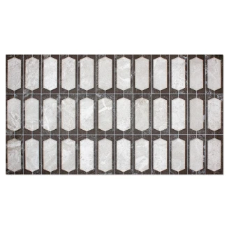 Dekor Kakel <strong>Vidde</strong>  Svart Slim Hex Matt-Relief 31x56 cm