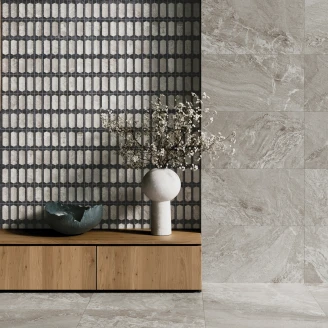 Dekor Kakel <strong>Vidde</strong>  Svart Slim Hex Matt-Relief 31x56 cm