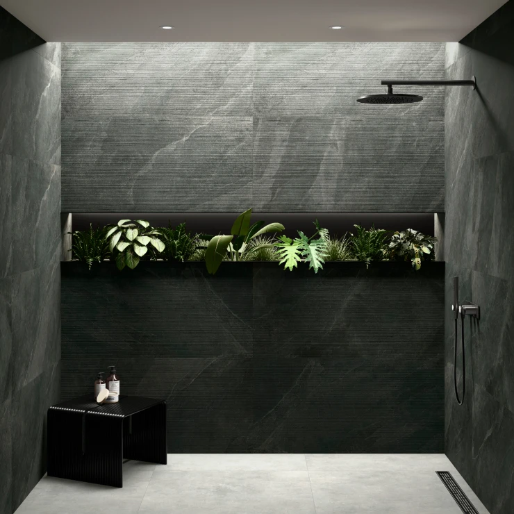 Kakel Solene Svart Matt-Relief 60x120 cm