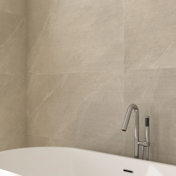 Kakel Solene Taupe Matt-Relief 60x120 cm