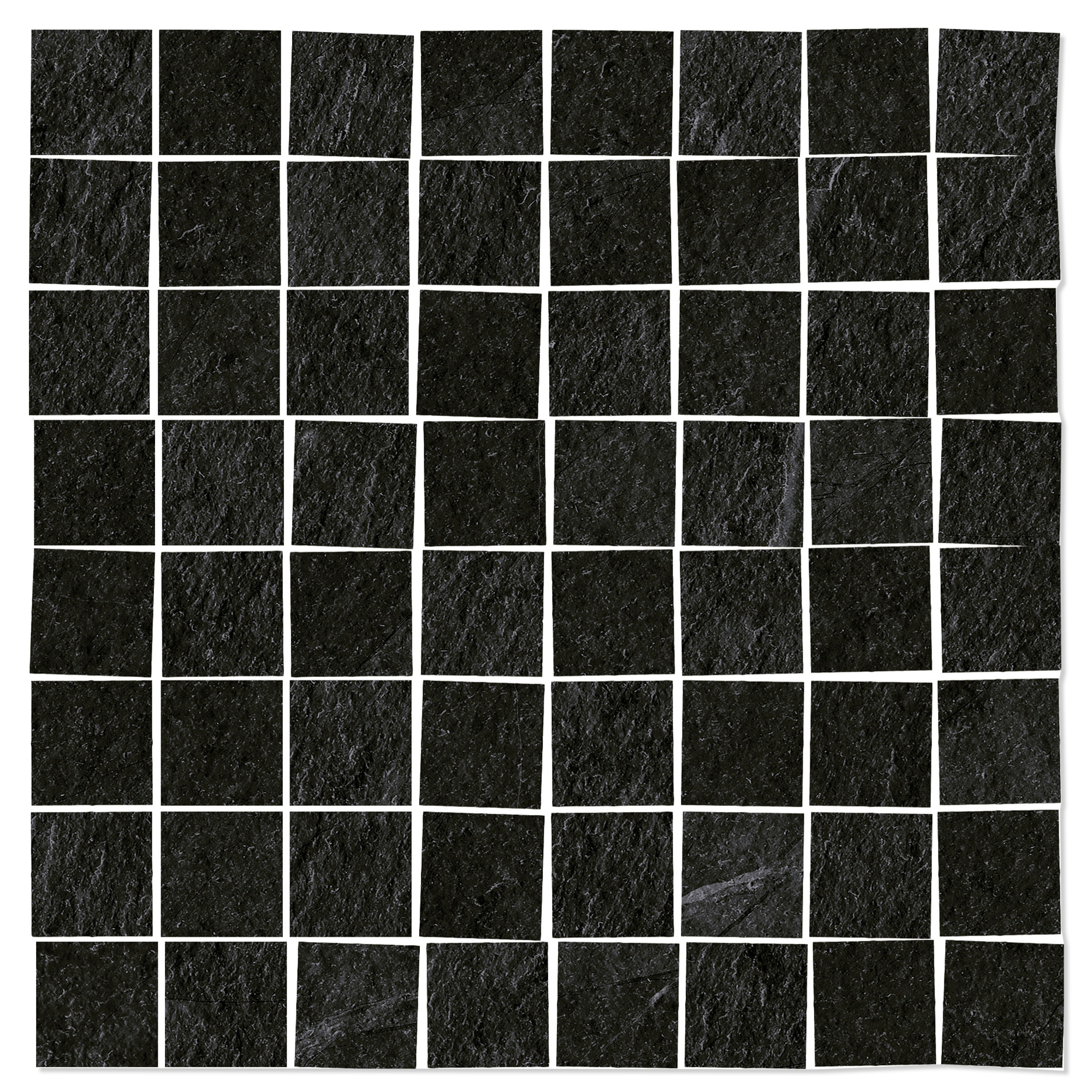 Mosaik Klinker Skala Svart Matt 30x30 (7x7) cm