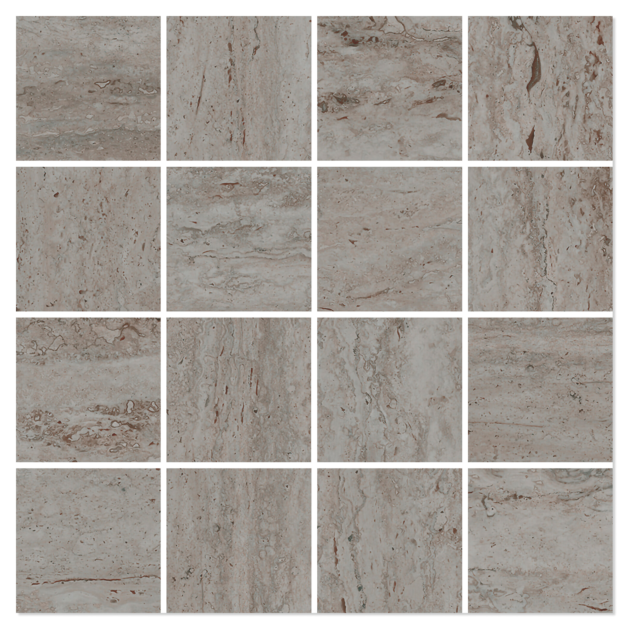 Mosaik Klinker Reflection Silver Matt 30x30 (7x7) cm