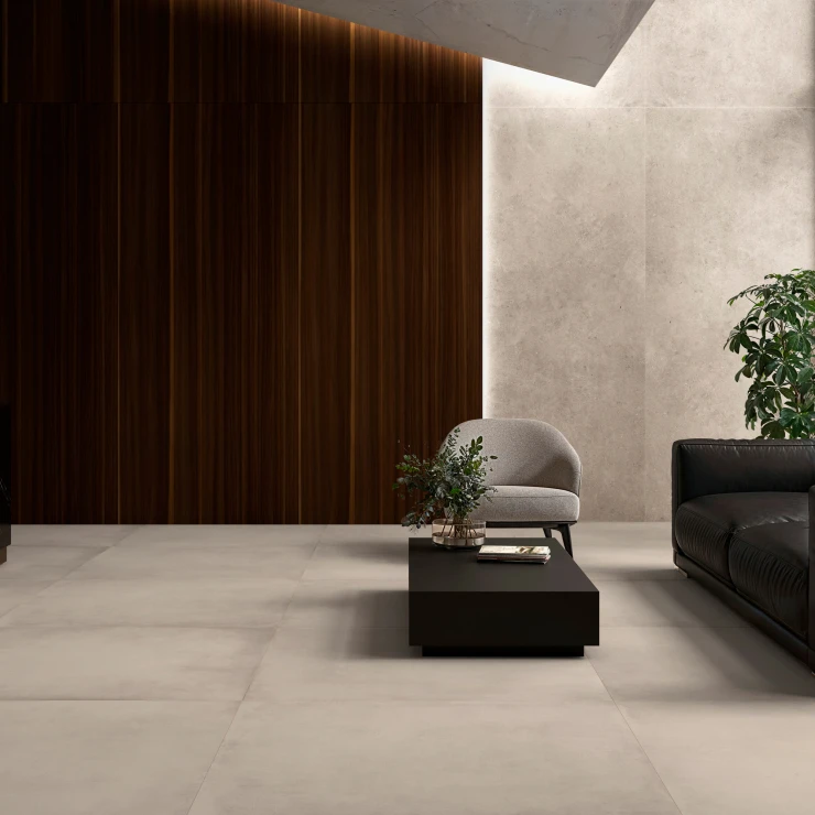 Klinker Foundry Ljusbeige Matt Brushed 120x120 cm