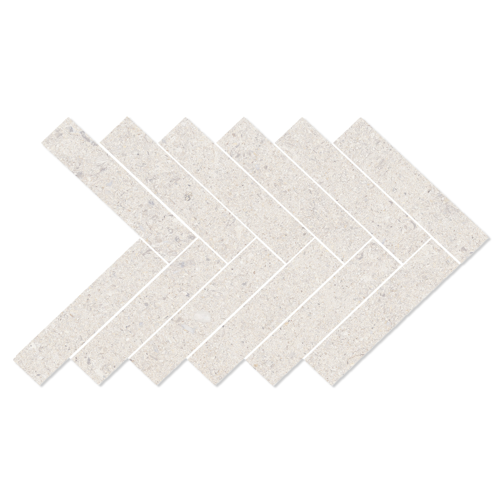 Mosaik Klinker Litha Vit Brushed Matt 39x22 cm