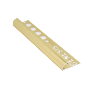 Kakellist Mässing med Rund Öppen Profil, 12mm x 2.5m