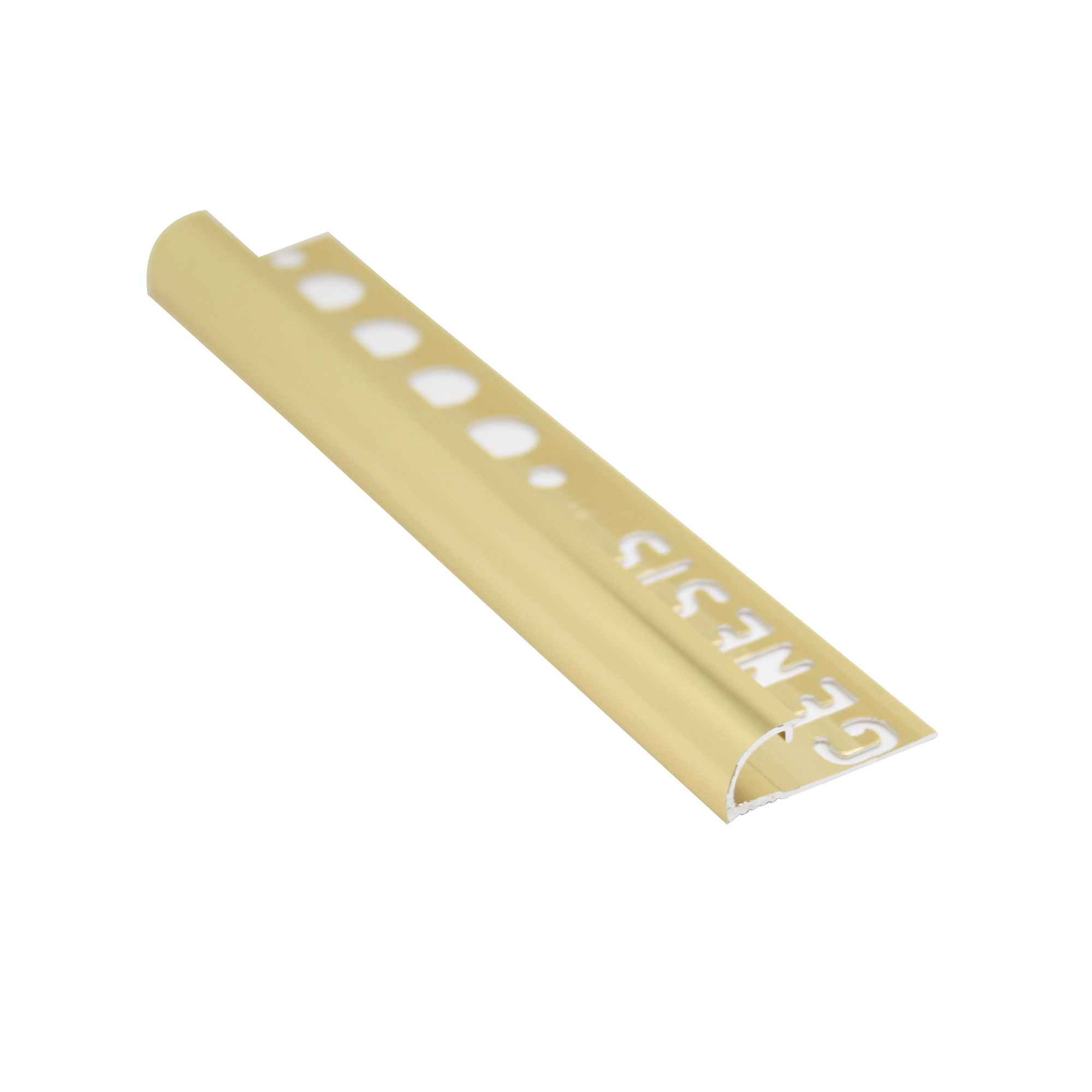 Kakellist Mässing med Rund Öppen Profil, 12mm x 2.5m