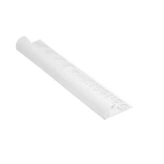 Kakellist Vitlackad med Rund Öppen Profil, 8mm x 2.5m