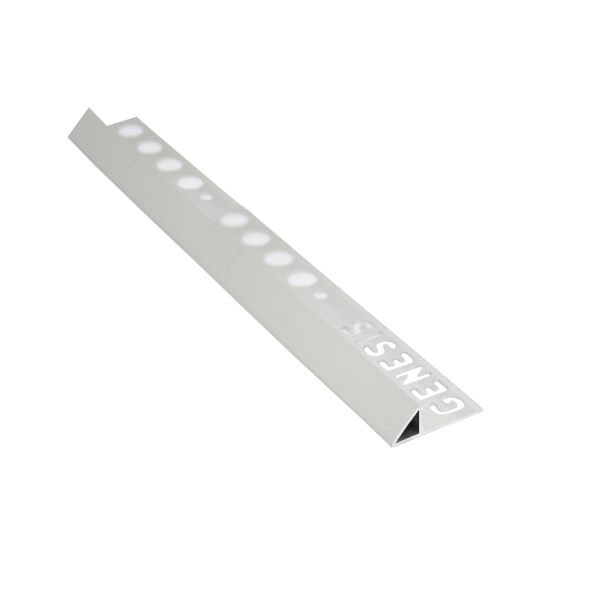 Kakellist Aluminium Blank med Stängd 45° Profil 12mm x 2.7m