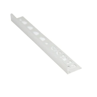 Kakellist i Blank Aluminium <strong>L-Profil</strong> , 10mm x 2.5m