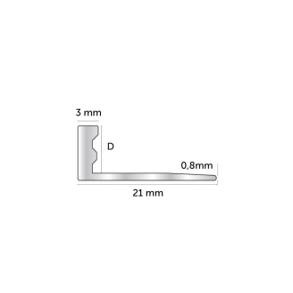 Kakellist Borstad Koppar <strong>L-Profil</strong> , 12mm x 2.5m