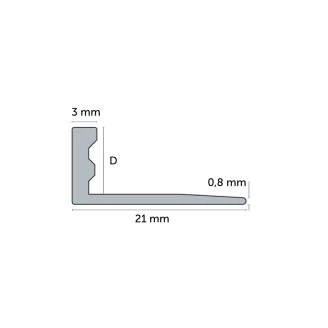 Kakellist i PVC Vit L-Profil, 10mm x 2.5m