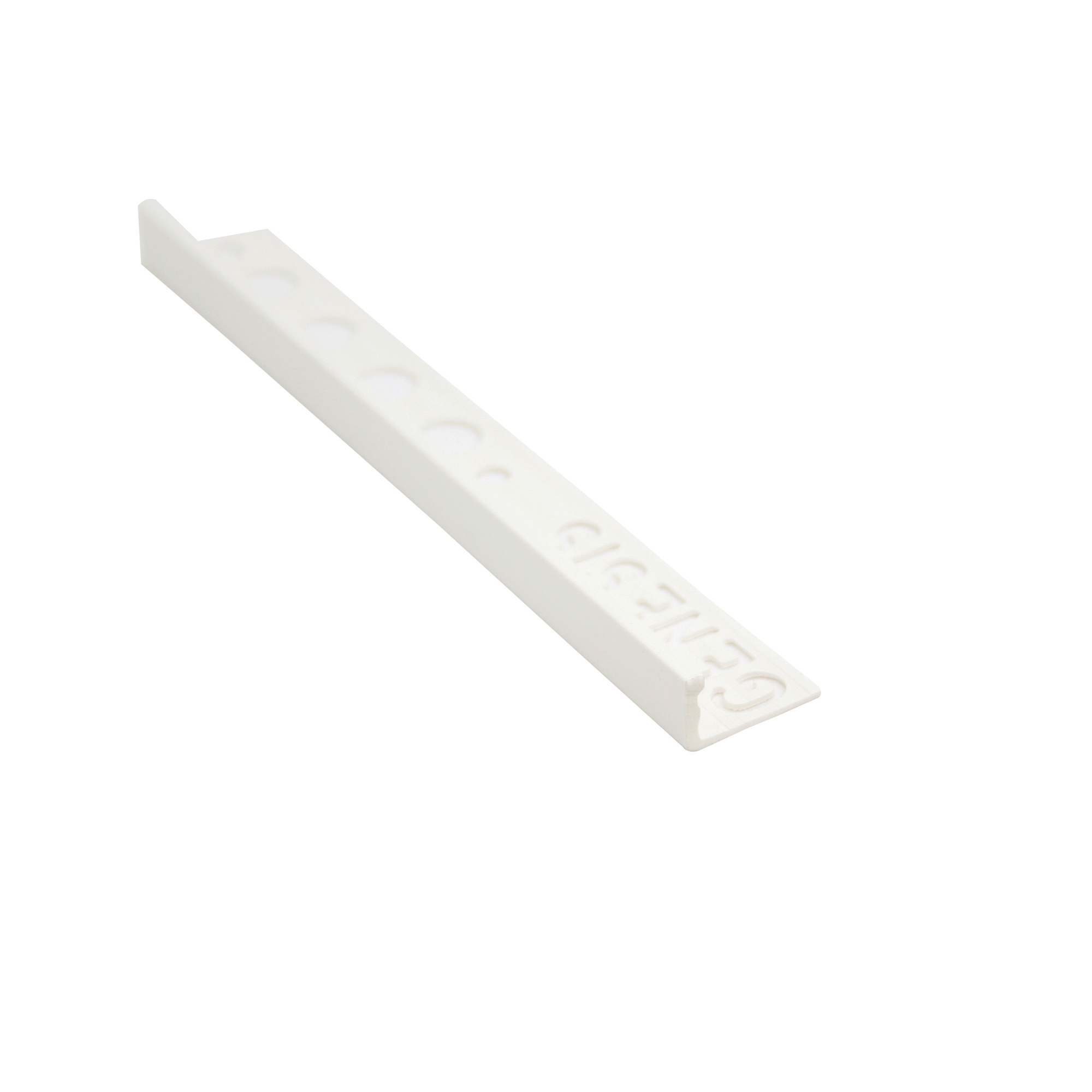 Kakellist i PVC Vit L-Profil, 8mm x 2.5m