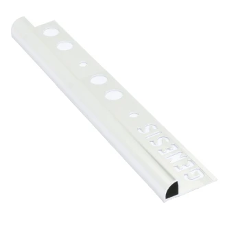 Kakellist i Blank Aluminium med Rund Stängd Profil, 8mm x 2.5m