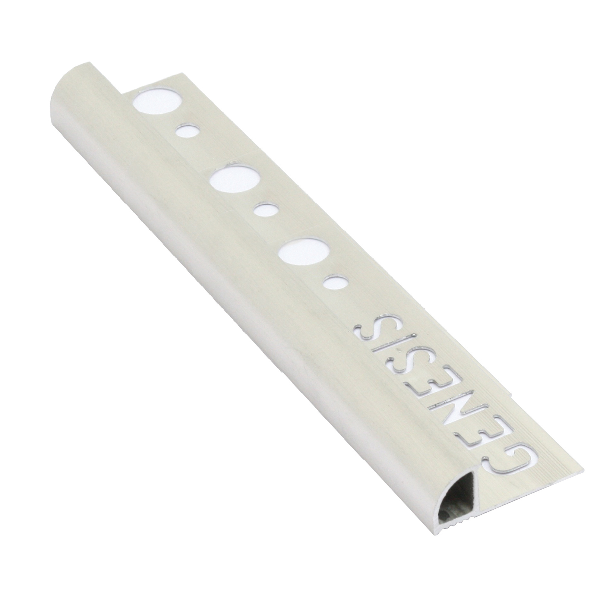 Kakellist i Borstad Aluminium med Rund Stängd Profil, 12mm x 2.5m
