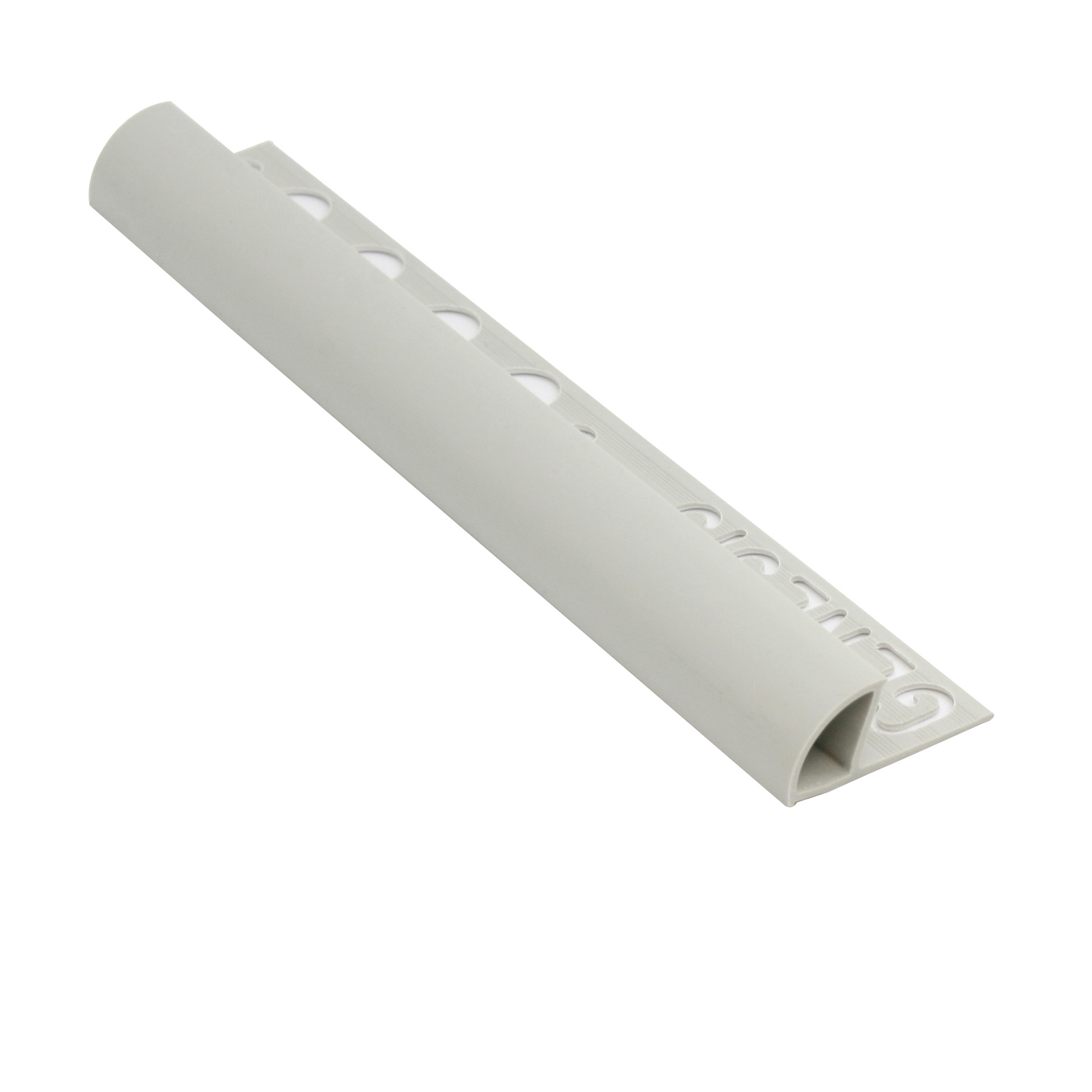 Kakellist i PVC Grå med Rund Stängd Profil, 12mm x 2.5m