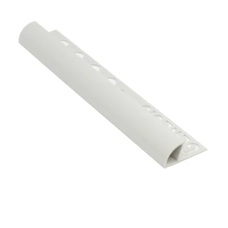 Kakellist i PVC Ljusgrå med Rund Stängd Profil, 10mm x 2.5m