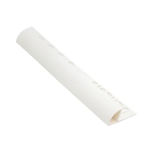 Kakellist i PVC Vit med Rund Stängd Profil, 12mm x 2.5m