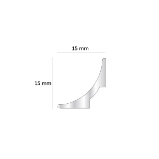Kakellist för <strong>Innervinkel</strong>  i Matt Aluminium, 15mm x 2.5 m