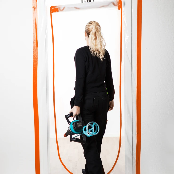 Blixtlåsdörr för Dammskydd, U-form, 2.0m x 1.20m
