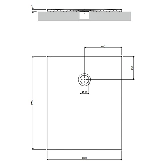 Omnires Halksäkert Kompositduschkar <strong>Aquapure M+</strong> 80x100 cm Vit Matt