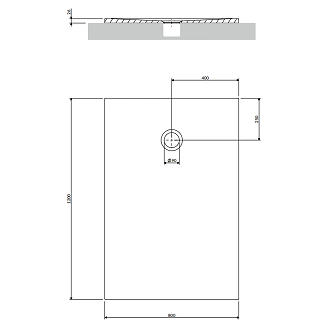 Omnires Halksäkert Kompositduschkar <strong>Aquapure M+</strong> 80x120 cm Vit Matt