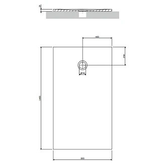 Omnires Halksäkert Kompositduschkar <strong>Aquapure M+</strong> 80x140 cm Vit Matt