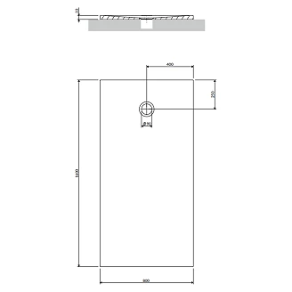 Omnires Halksäkert Kompositduschkar <strong>Aquapure M+</strong> 80x160 cm Vit Matt