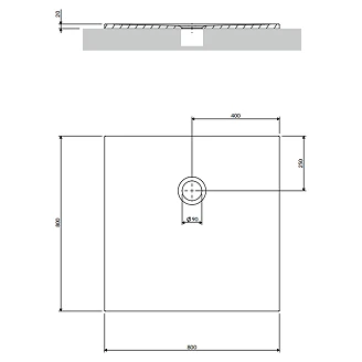 Omnires Halksäkert Kompositduschkar <strong>Aquapure M+</strong>  80x80 cm Vit Matt