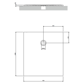 Omnires Halksäkert Kompositduschkar <strong>Aquapure M+</strong> 90x100 cm Vit Matt