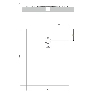 Omnires Halksäkert Kompositduschkar <strong>Aquapure M+</strong>  90x120 cm Vit Matt
