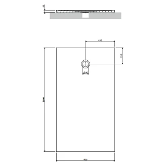 Omnires Halksäkert Kompositduschkar <strong>Aquapure M+</strong> 90x160 cm Vit Matt
