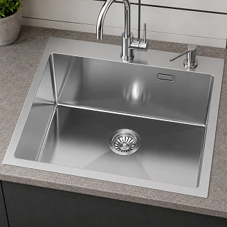 Rostfritt Stål Diskho <strong>Celvere</strong>  Krom Matt 60x50 cm med Vattenlås