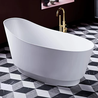 Omnires Badkar med Hög Rygg <strong>Neo M+</strong>  Vit Matt 158x72 cm