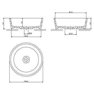 Omnires Tvättställ <strong>Bari M+</strong> Vit Blank 38 cm