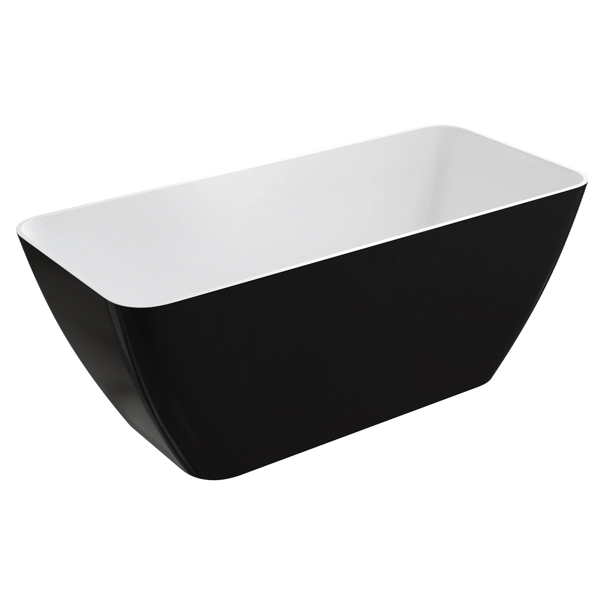 Omnires Badkar Parma M+ Vit-Svart Blank 159x71 cm