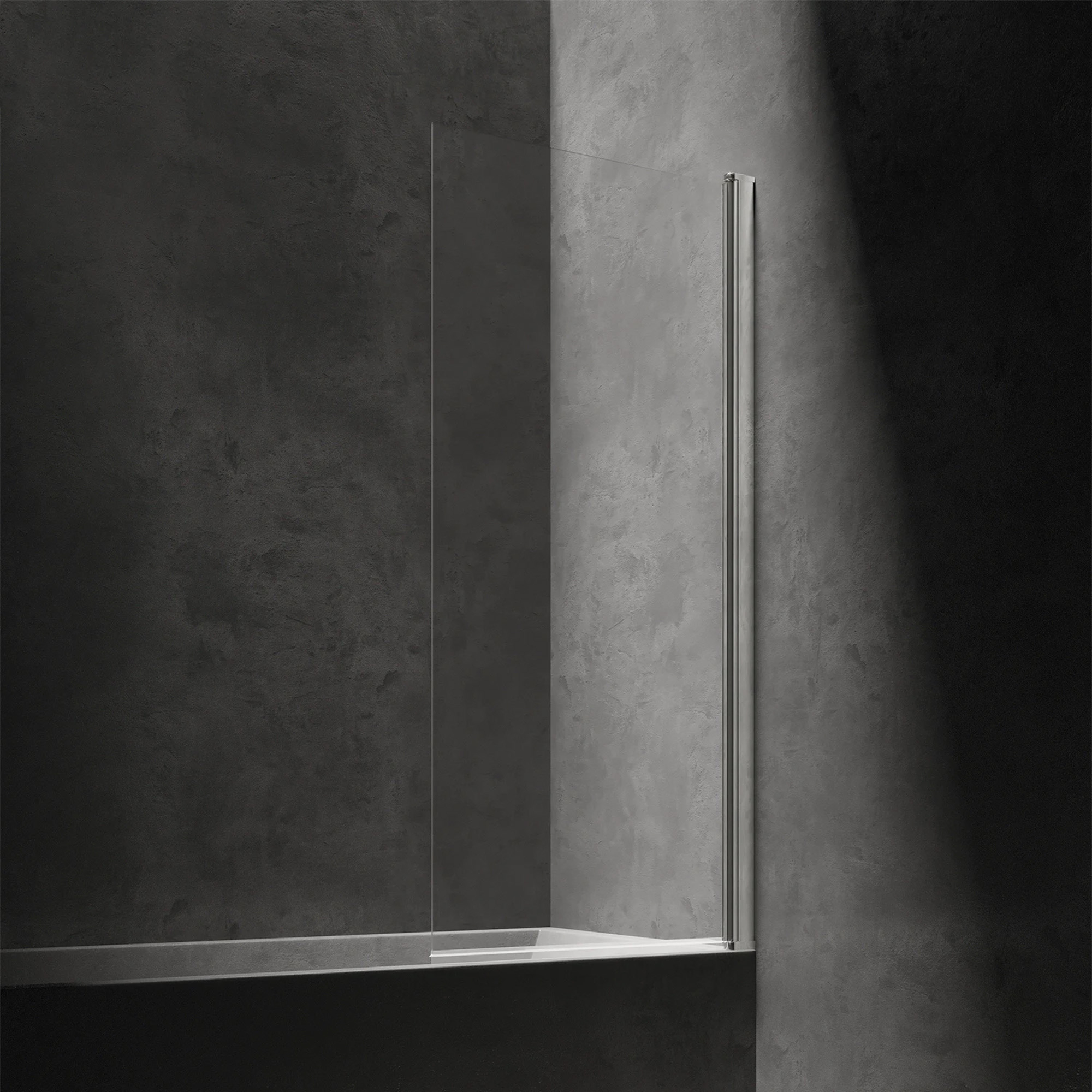 Omnires Badkarsvägg Kingston Krom Blank 70 cm