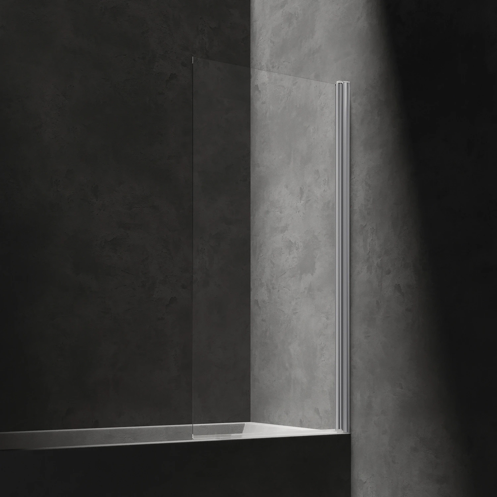 Omnires Badkarsvägg Kenton Krom Blank 70 cm