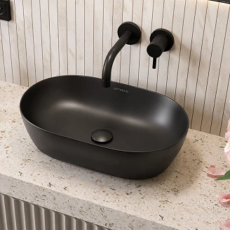 Tvättställ Oval <strong>Mila</strong>  Svart Matt 50x30 cm